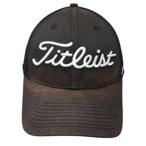 Titleist FJ Pro V1 Fitted Hat Black Large Spell Out Embroidered New Era